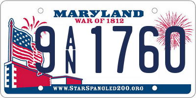 MD license plate 9AN1760