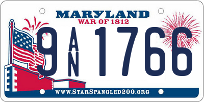 MD license plate 9AN1766