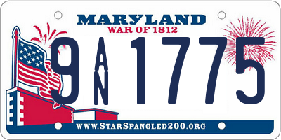 MD license plate 9AN1775