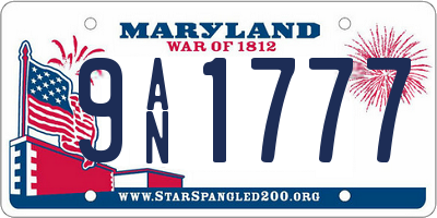 MD license plate 9AN1777