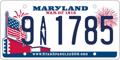 MD license plate 9AN1785