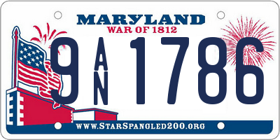 MD license plate 9AN1786