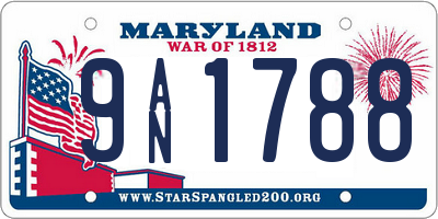 MD license plate 9AN1788