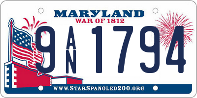 MD license plate 9AN1794
