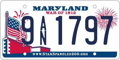 MD license plate 9AN1797