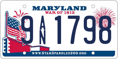 MD license plate 9AN1798