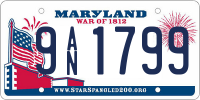MD license plate 9AN1799