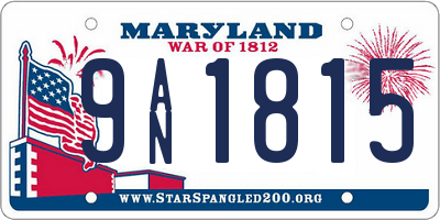 MD license plate 9AN1815
