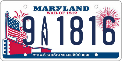 MD license plate 9AN1816