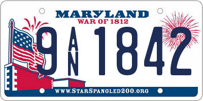 MD license plate 9AN1842