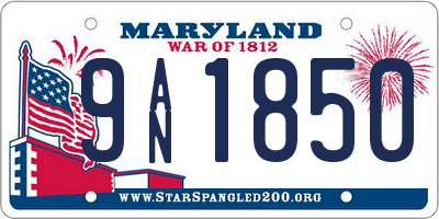 MD license plate 9AN1850
