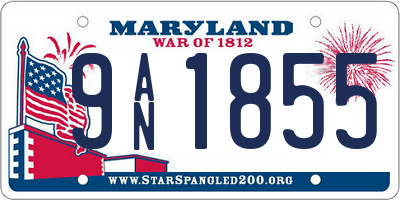 MD license plate 9AN1855