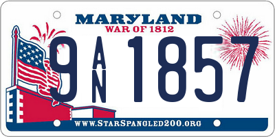 MD license plate 9AN1857