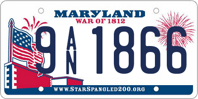 MD license plate 9AN1866