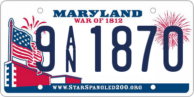 MD license plate 9AN1870