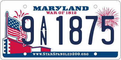 MD license plate 9AN1875