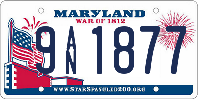 MD license plate 9AN1877