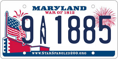 MD license plate 9AN1885