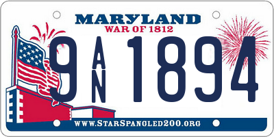 MD license plate 9AN1894
