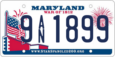MD license plate 9AN1899