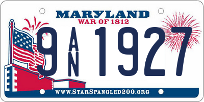 MD license plate 9AN1927
