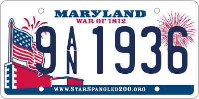 MD license plate 9AN1936