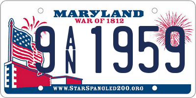 MD license plate 9AN1959