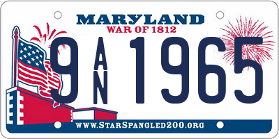 MD license plate 9AN1965