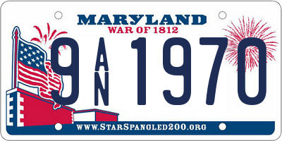 MD license plate 9AN1970