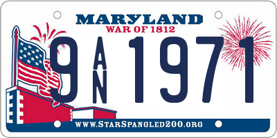 MD license plate 9AN1971