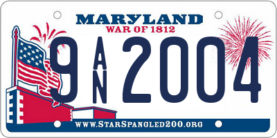 MD license plate 9AN2004