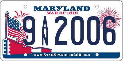 MD license plate 9AN2006