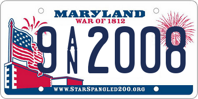 MD license plate 9AN2008