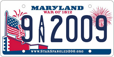 MD license plate 9AN2009