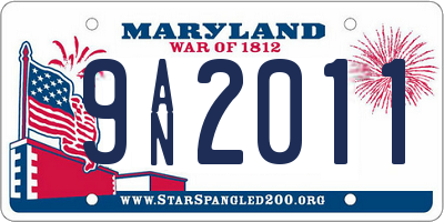 MD license plate 9AN2011