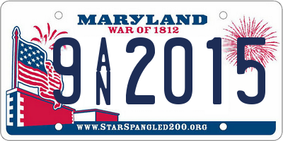 MD license plate 9AN2015