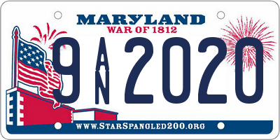 MD license plate 9AN2020