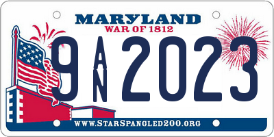 MD license plate 9AN2023