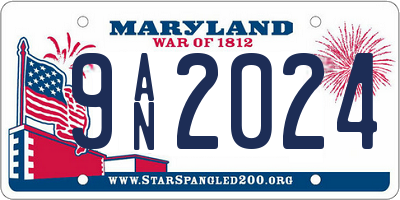 MD license plate 9AN2024