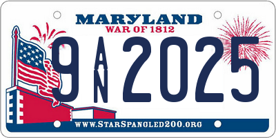 MD license plate 9AN2025