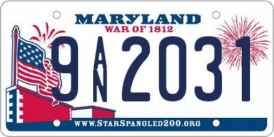 MD license plate 9AN2031