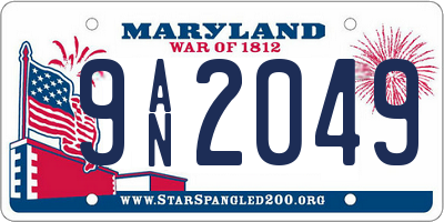 MD license plate 9AN2049