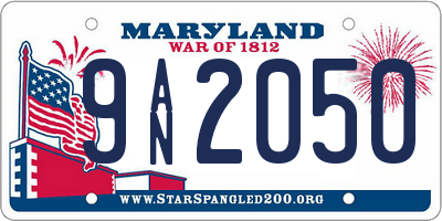 MD license plate 9AN2050