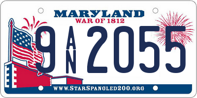 MD license plate 9AN2055