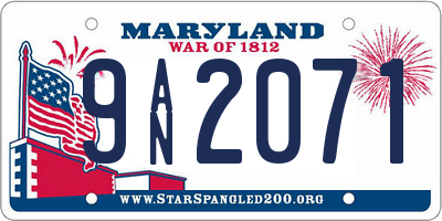 MD license plate 9AN2071