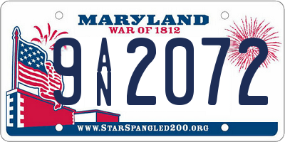 MD license plate 9AN2072