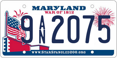 MD license plate 9AN2075