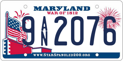 MD license plate 9AN2076