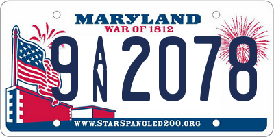 MD license plate 9AN2078