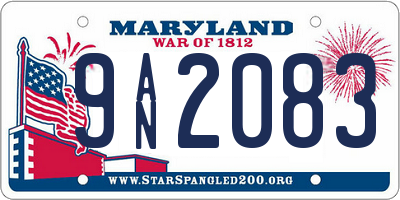 MD license plate 9AN2083